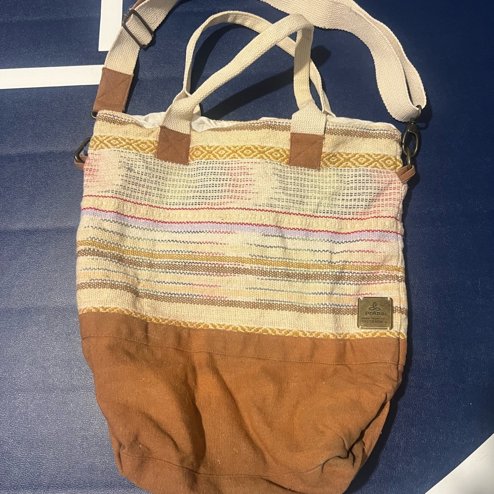 Prana Brown and Cream Tote Bag made in India